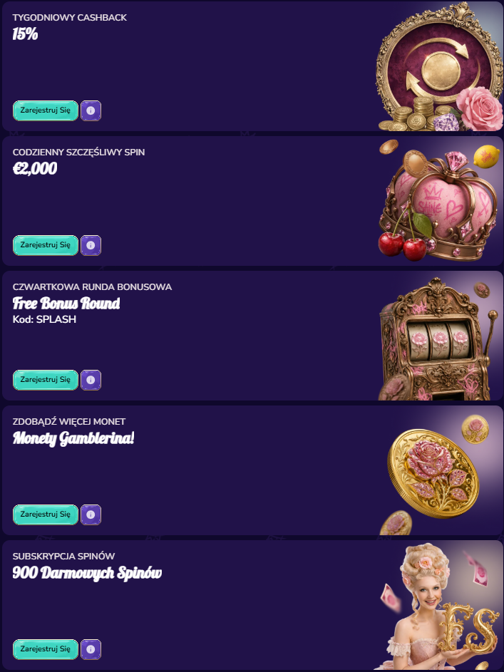 Gamblerina casino bonus
